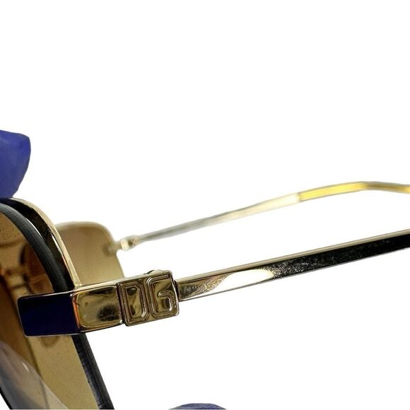 DOLCE & GABBANA Gold Rim Metal Frame Sunglasses DG Logo Made In Italy EUC - Picture 13 of 13